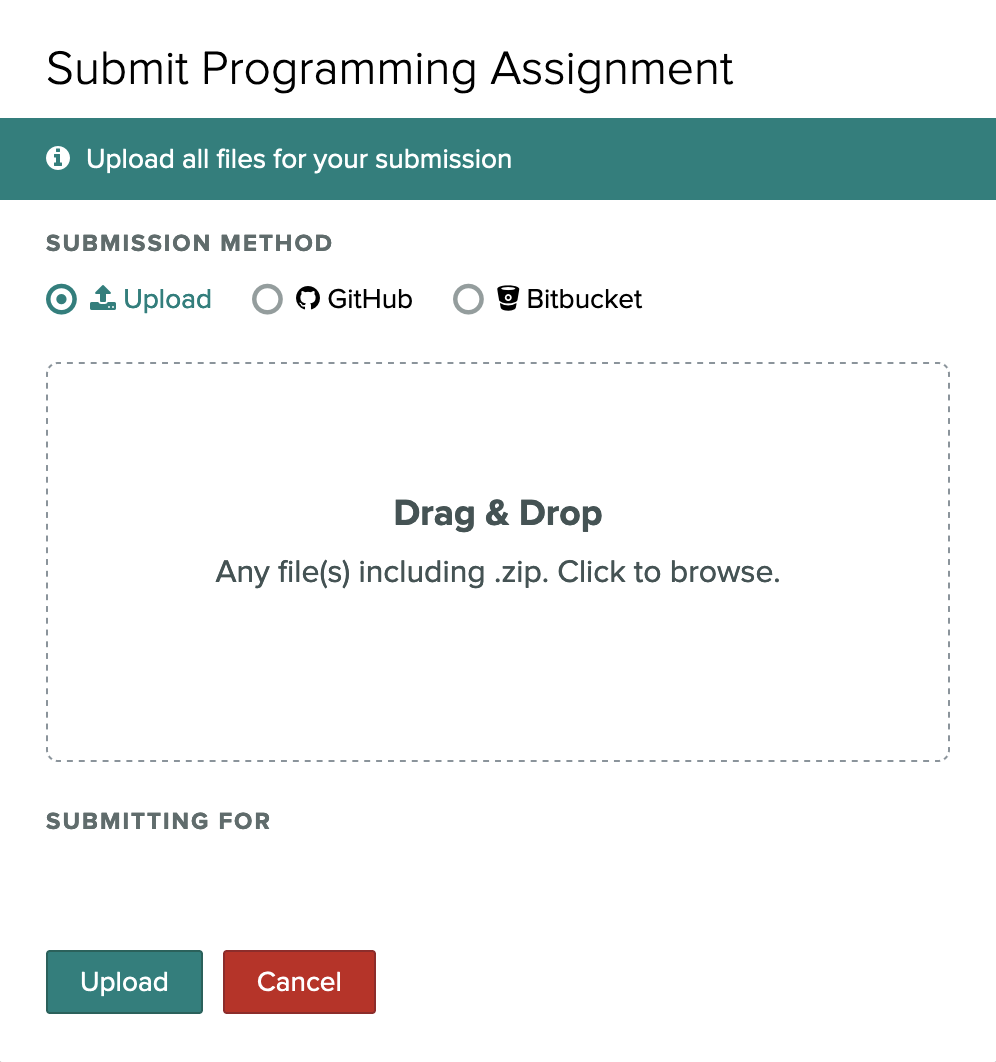 Gradescope submission as a .zip.